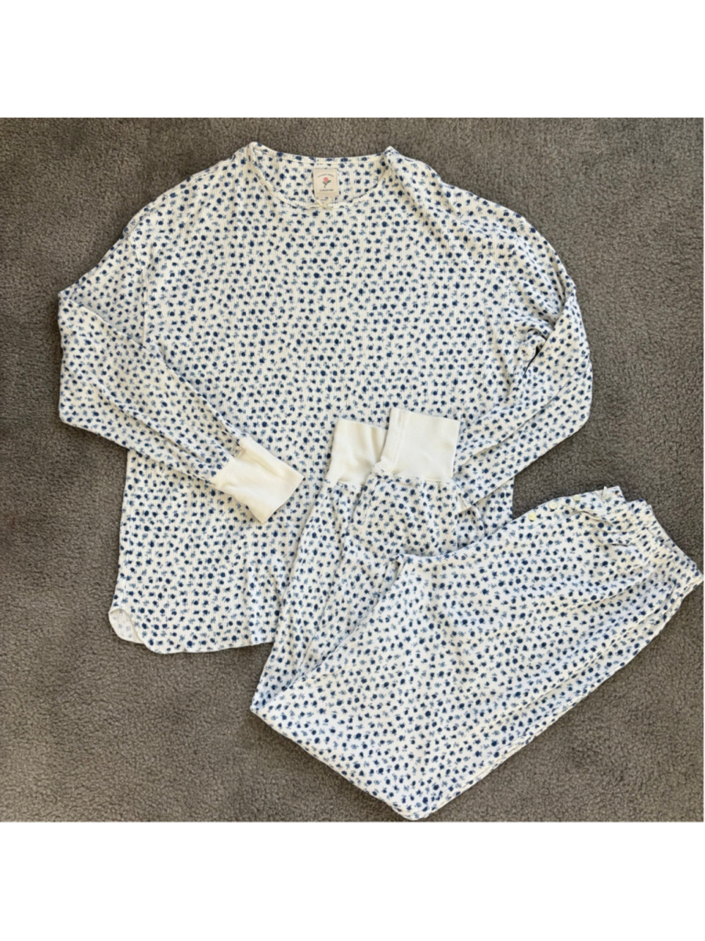 VGUC VTG Victorias Secret Country Floral Thermal 100% Cotton PJs | Sz Med - Picture 1 of 15